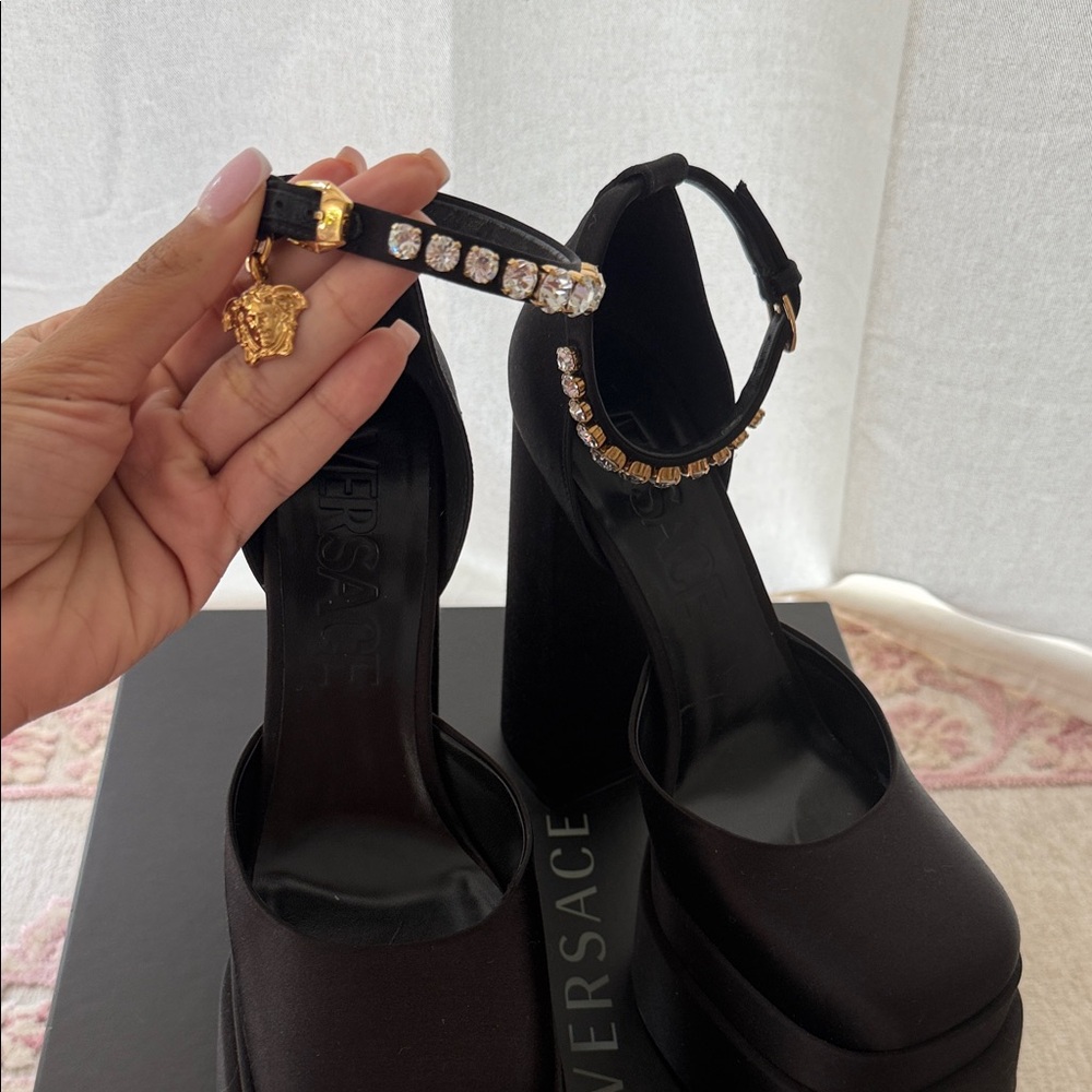 Versace Satin Medusa Aevitas Heels - Picture 3 of 8